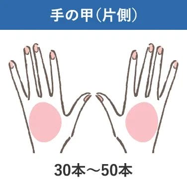 手の甲(片側)