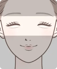 笑顔に沿ってくっきり出現